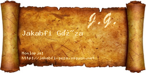 Jakabfi Géza névjegykártya
